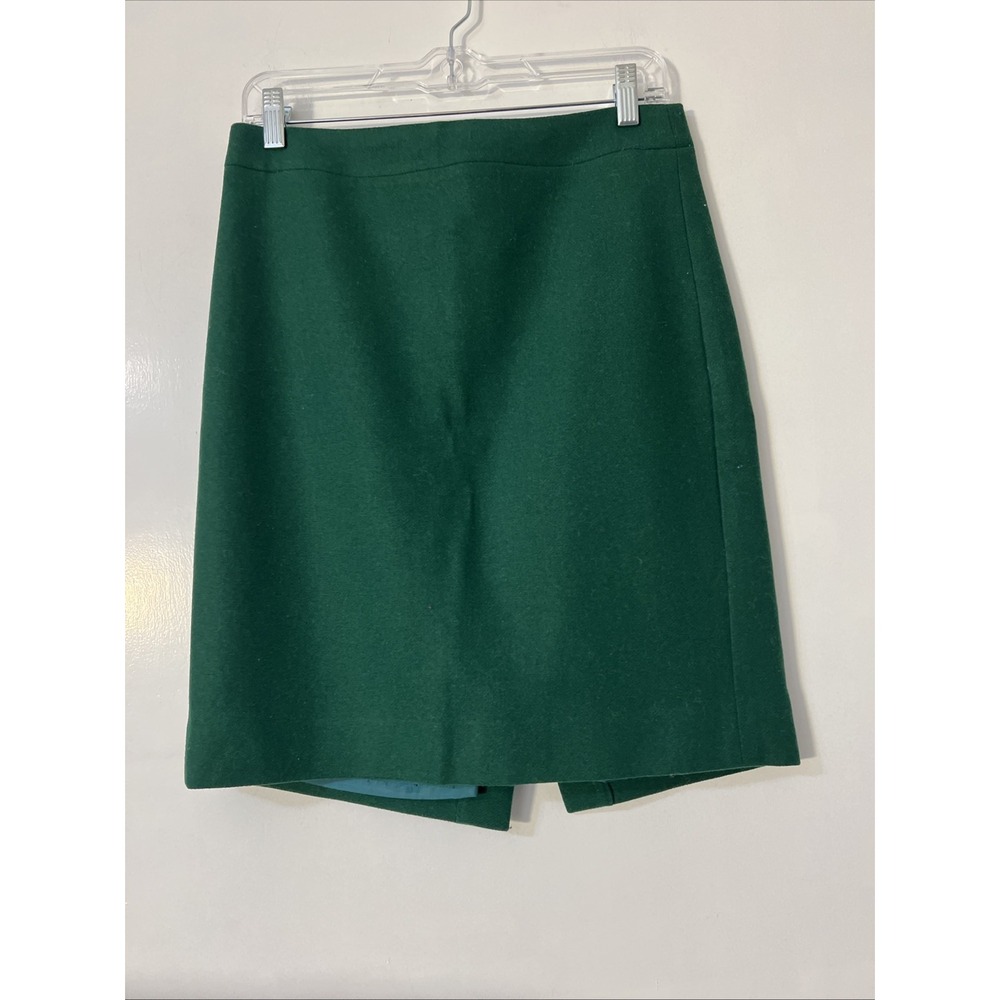J Crew Factory Women's Wool Blend The Pencil‎ Skirt Lined Forest Green Size 4